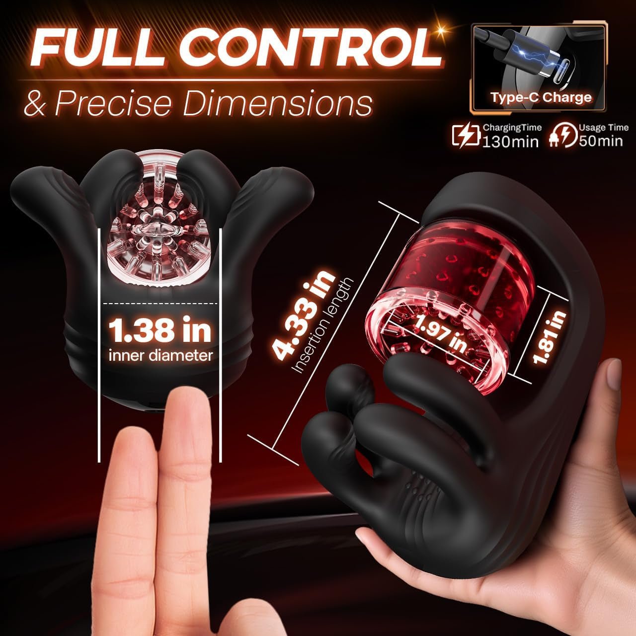 LumiGrip Rotating Male Stroker Trainer 9 Modes LCD
