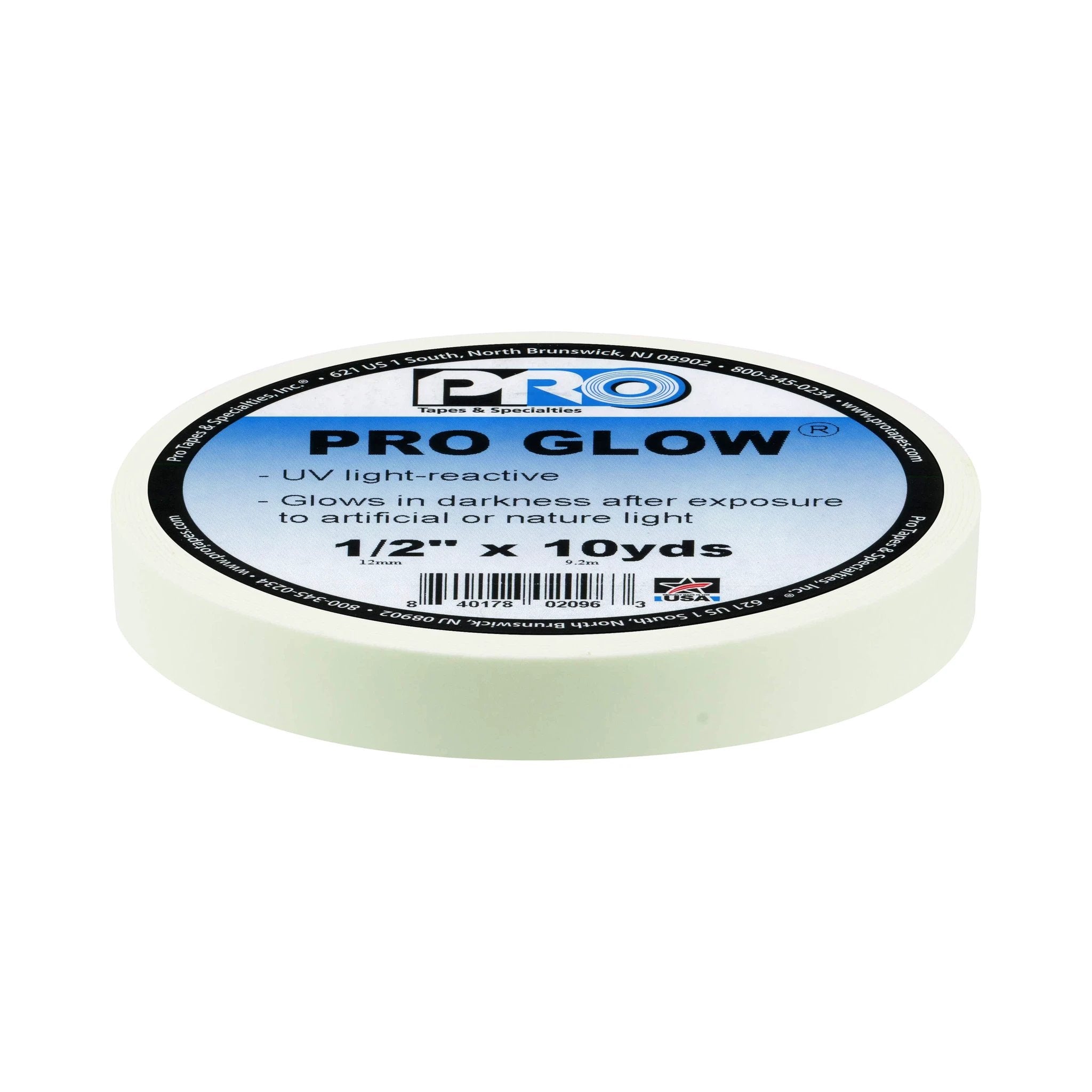 Pro Tapes Pro Glow Vinyl Tape 1/2 Inch x 10 Yard Roll