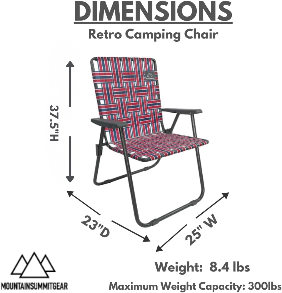 Retro Camp Chair - Red/Blue