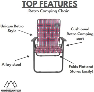 Retro Camp Chair - Red/Blue