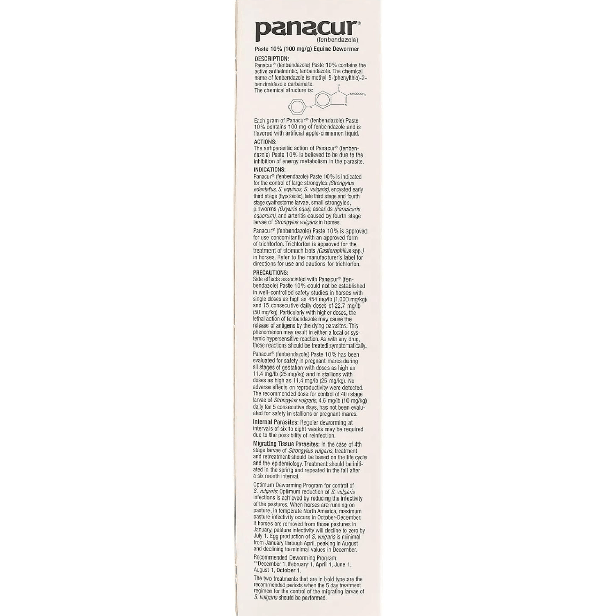 Panacur Equine Dewormer Paste 10% Fenbendazole – 3-Pack | Apple-Cinnamon