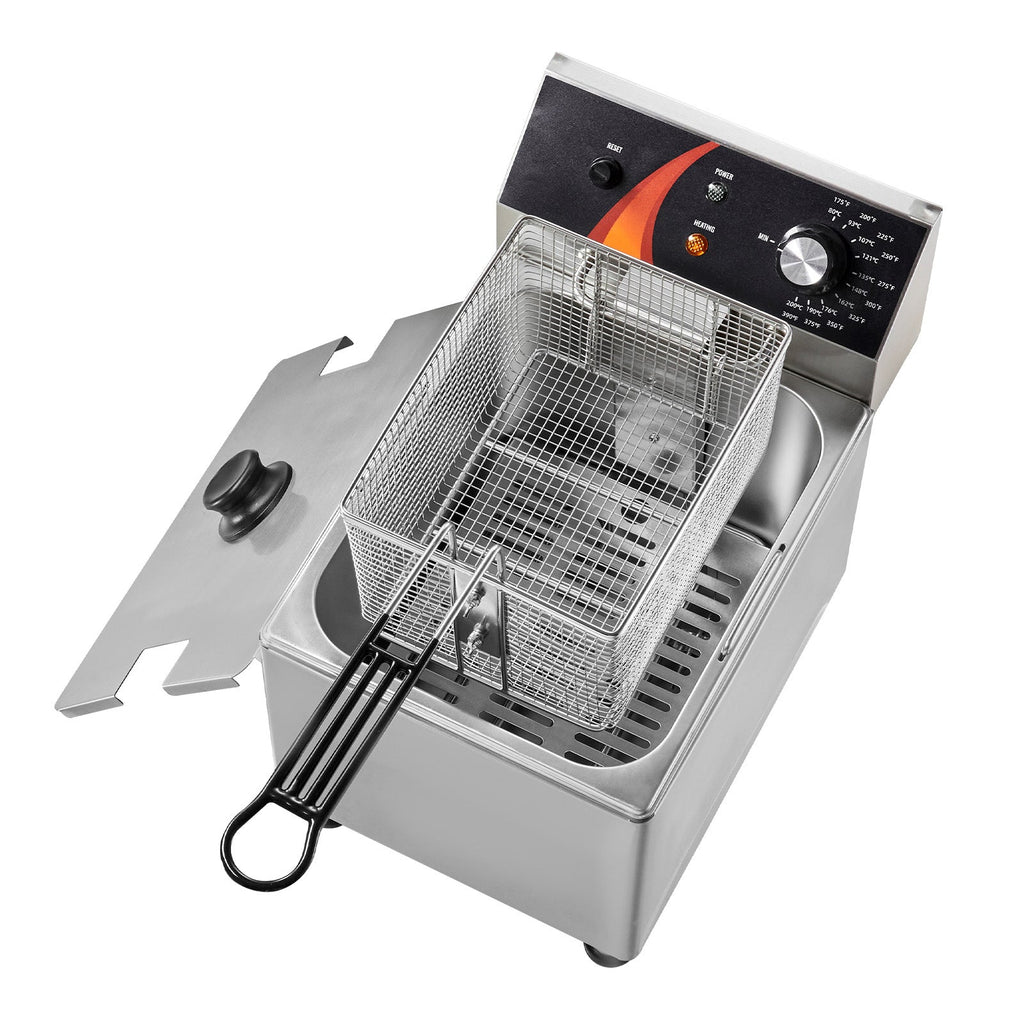 Commercial Electric Deep Fryer – 1750W, 9.5Qt Oil Tank, 12Qt Capacity