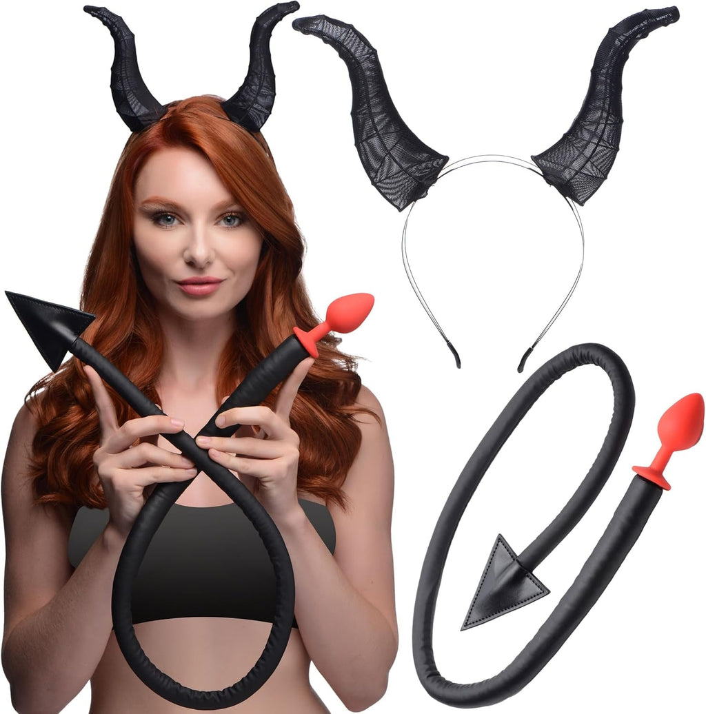 InfernoX Devil Tail Anal Plug & Horns Cosplay Set