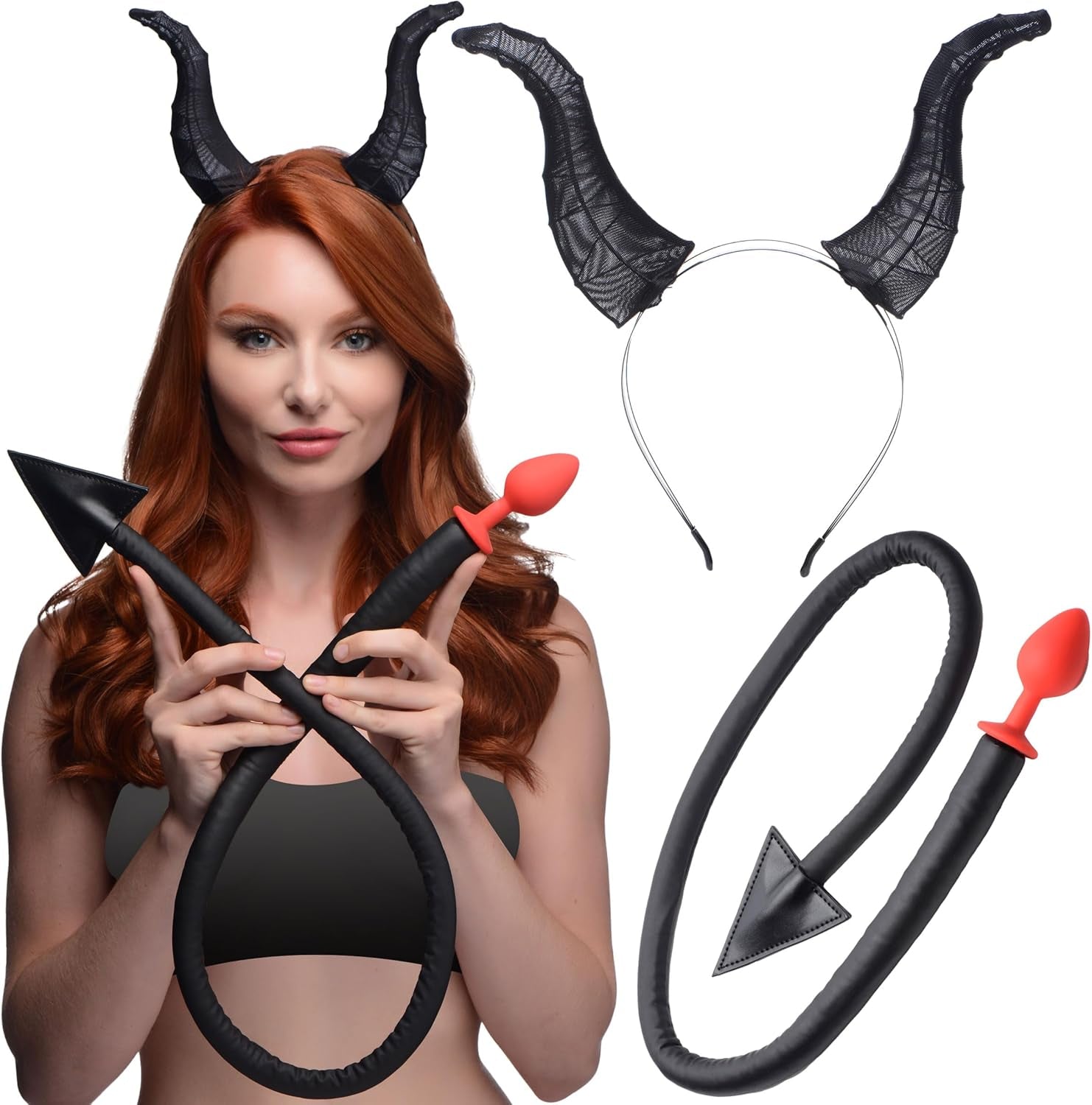 InfernoX Devil Tail Anal Plug & Horns Cosplay Set