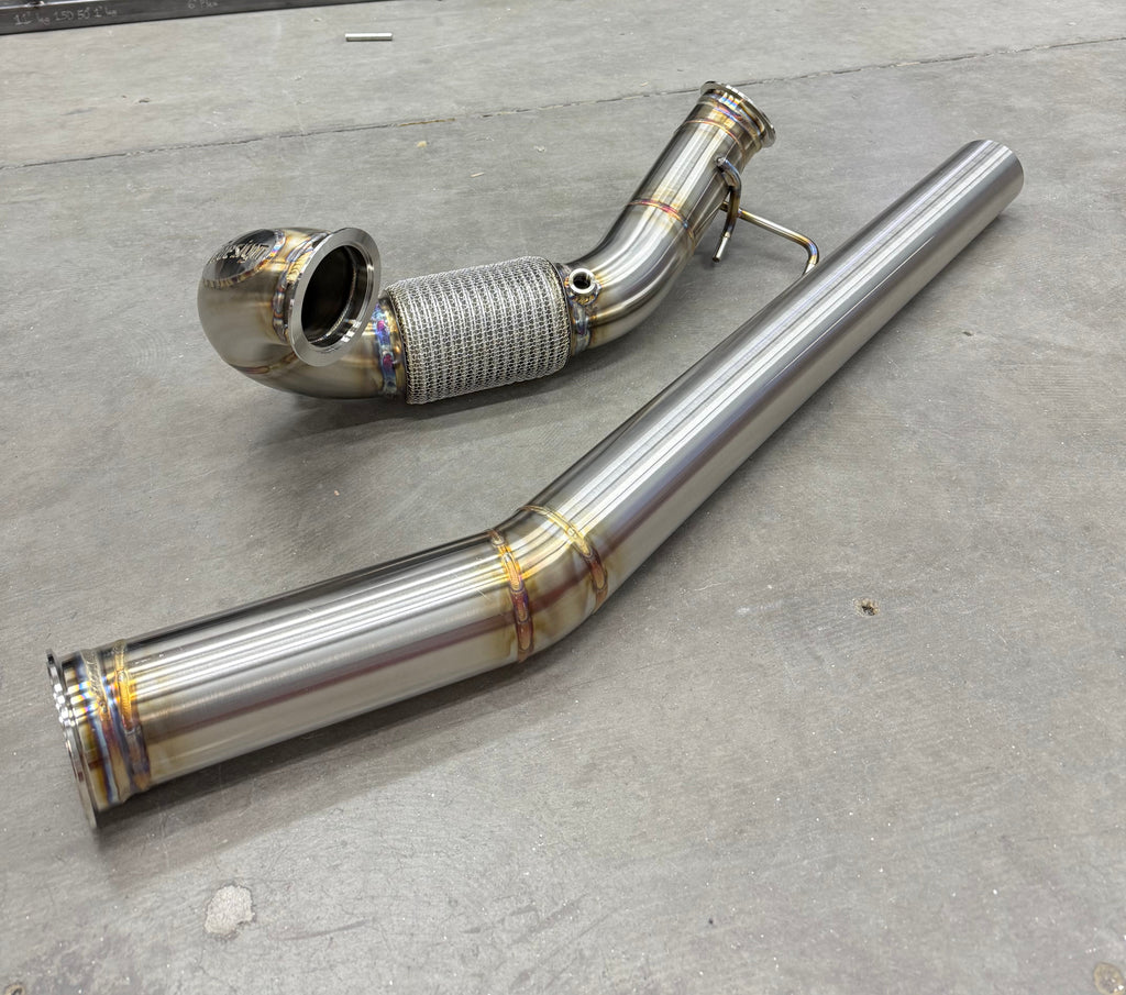 CCdesign Full 3.5" Downpipe MK7/7.5 VW Golf R & 8V/8S Audi A3/S3 AWD