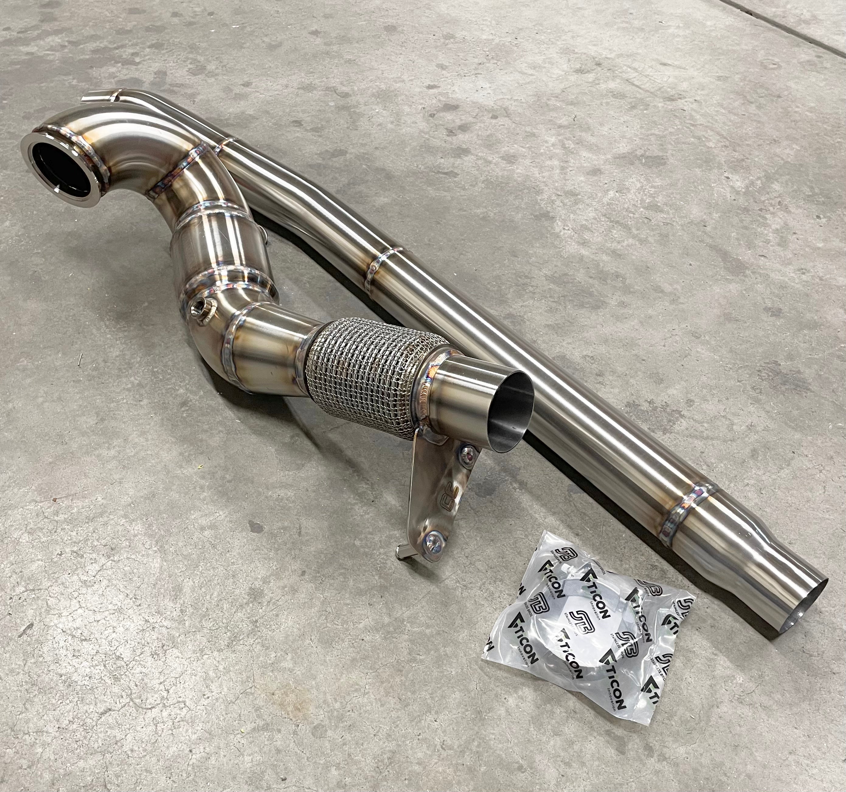 CCdesign 4" GESi Catted Downpipe MK7/7.5 VW Golf R & 8V/8S Audi A3/S3 AWD