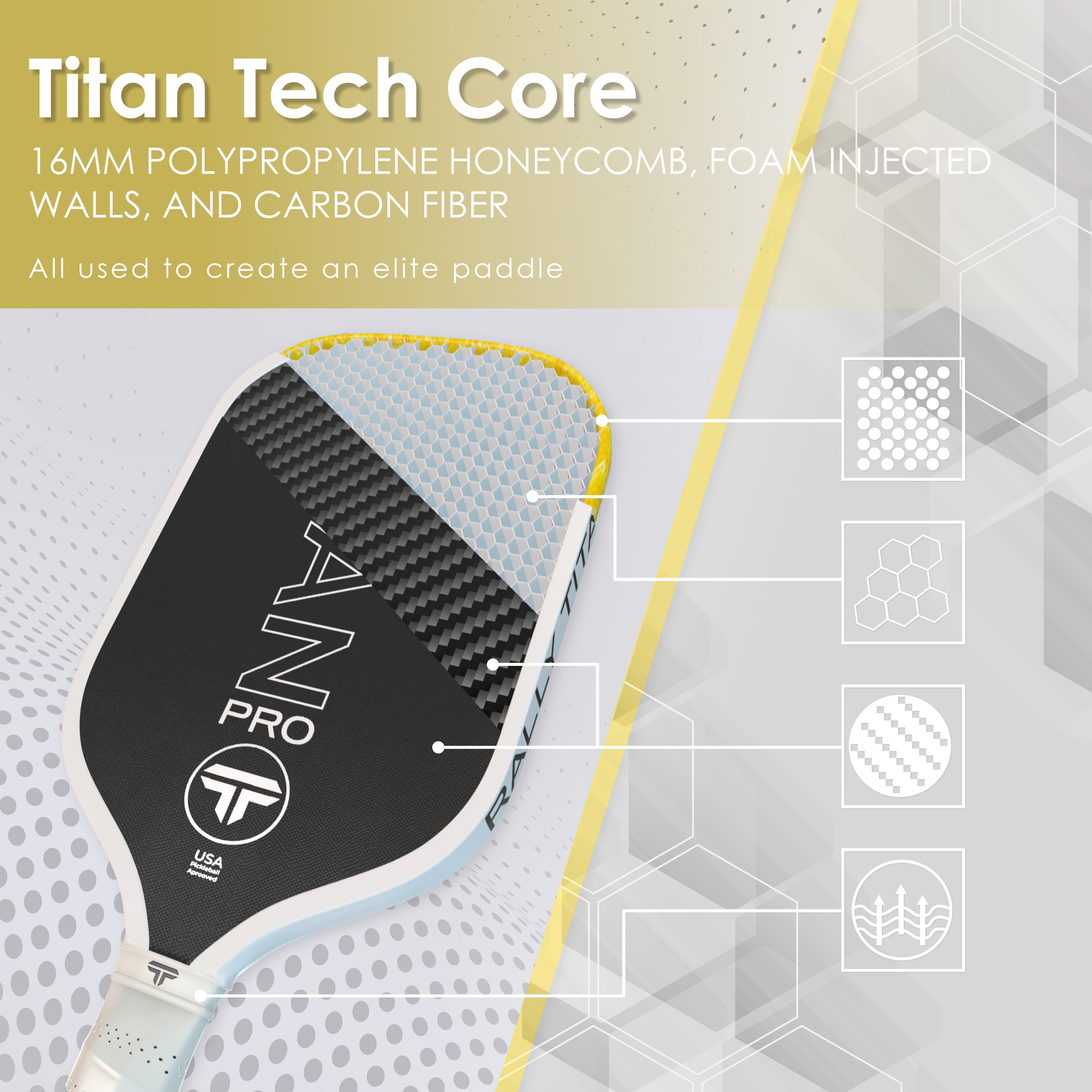 Titan Pro 16MM | Thermoformed Unibody Construction | Foam Injected Walls | T700 Titan Carbon Friction Surface | White with Black Accents