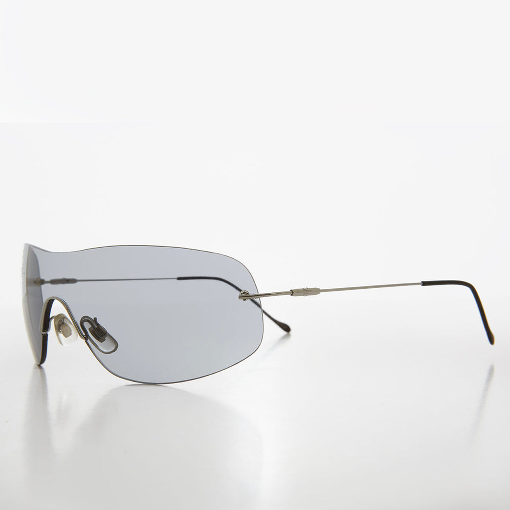 Y2K Rimless Shield Sunglasses - Stary