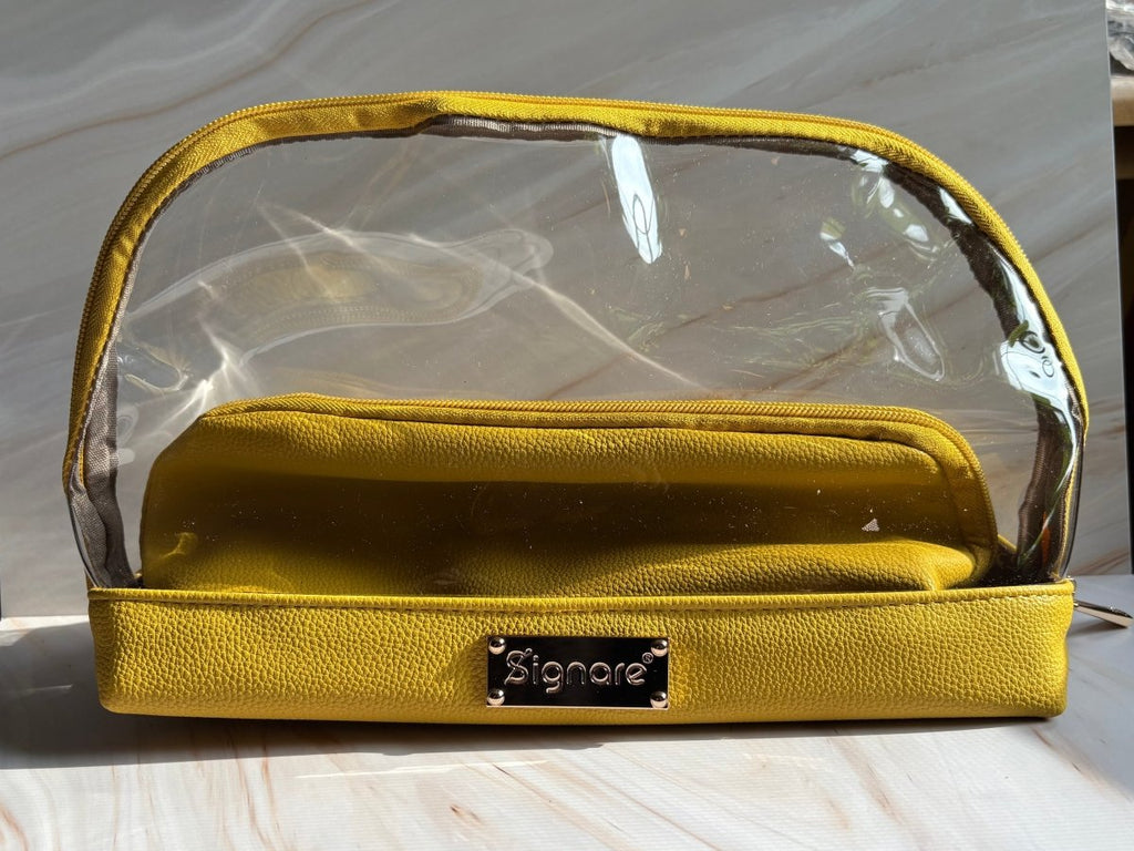 Clear Toiletry Bag Set – Light Yellow Duo (2-Piece)