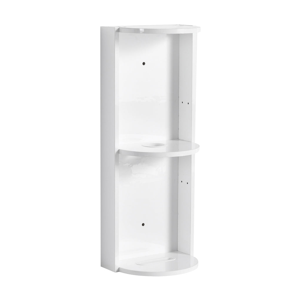Glossy White 12' Bathroom Wall-Mounted Storage Rack with Float Mounting Design, Durable Plywood