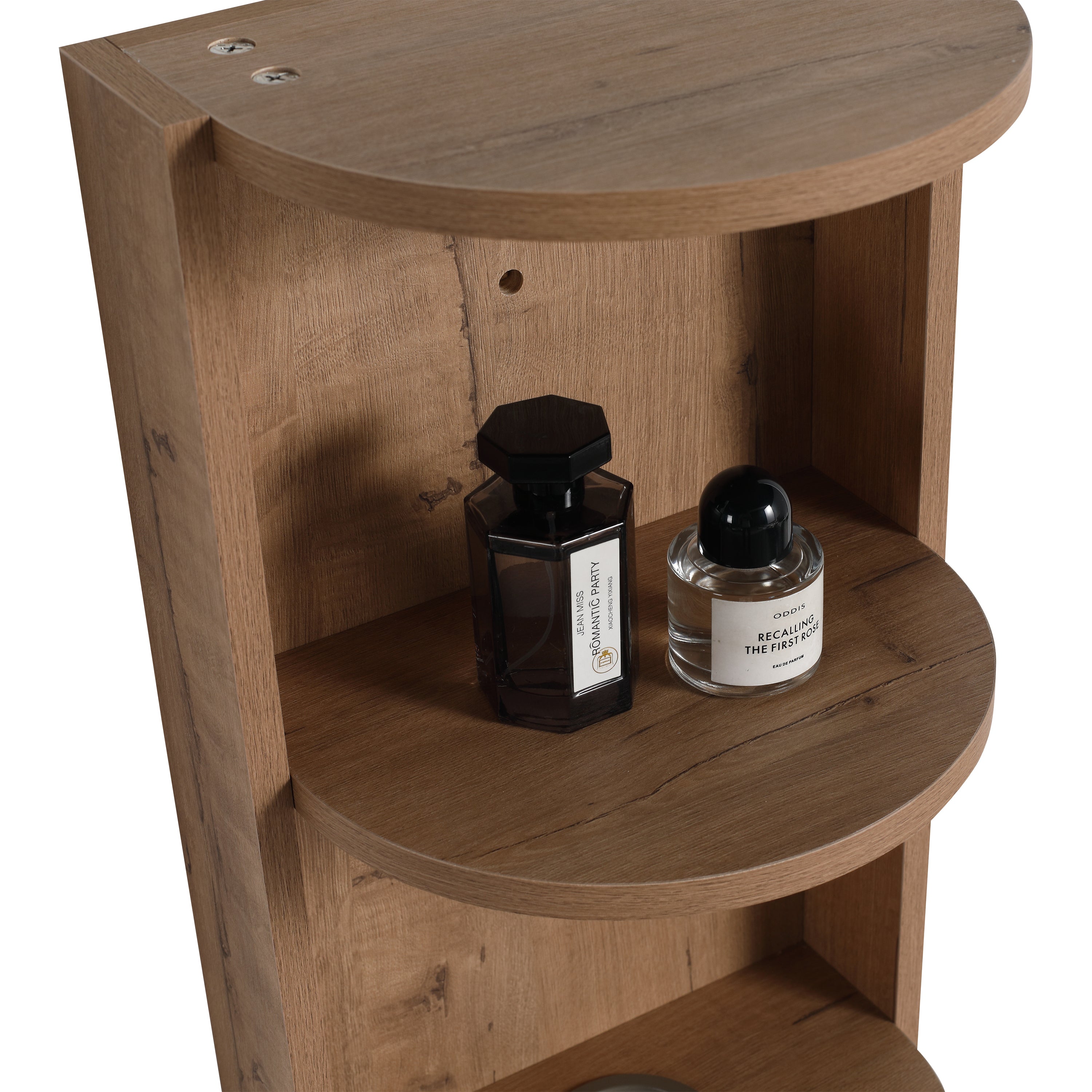 Modern Bathroom Wall-Mounted Storage Rack with Floating Design in Imitative Oak Plywood, 12 Inches