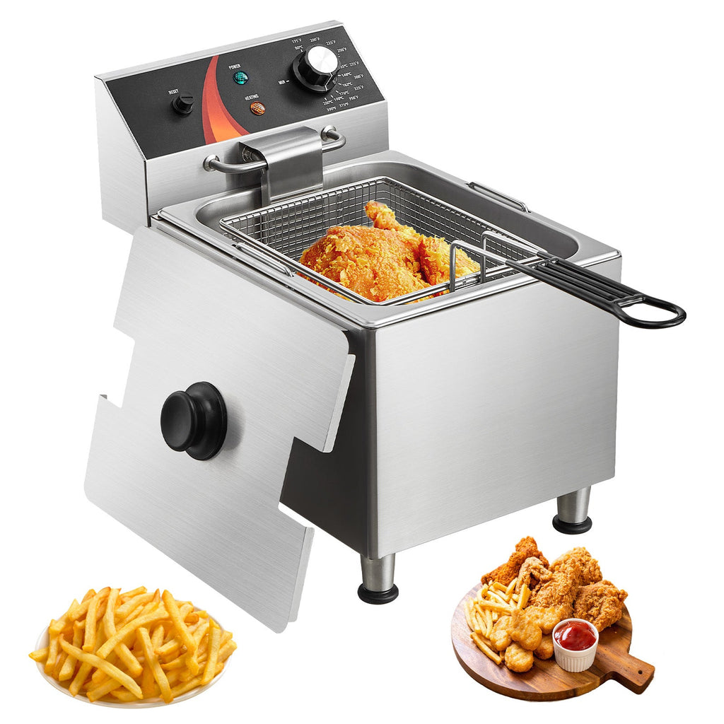 Commercial Electric Deep Fryer – 1750W, 9.5Qt Oil Tank, 12Qt Capacity