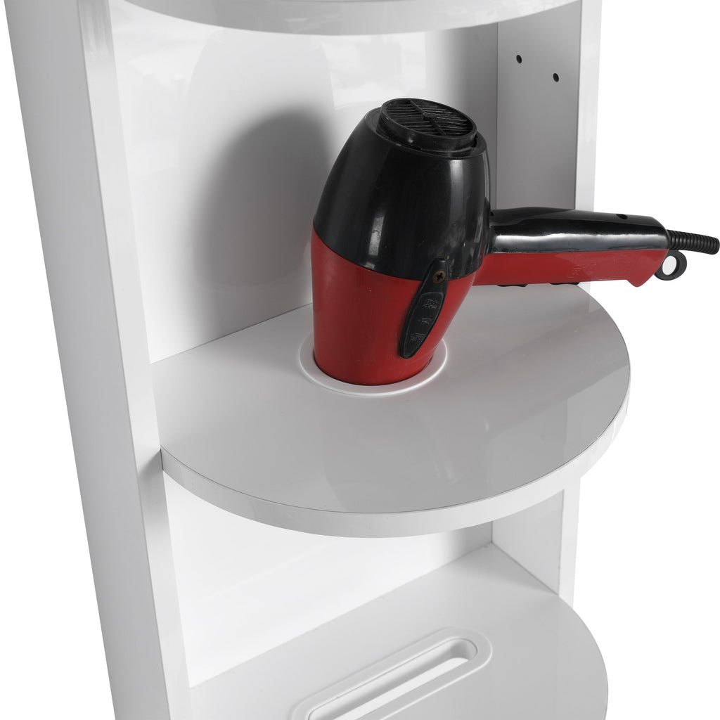 Glossy White 12' Bathroom Wall-Mounted Storage Rack with Float Mounting Design, Durable Plywood