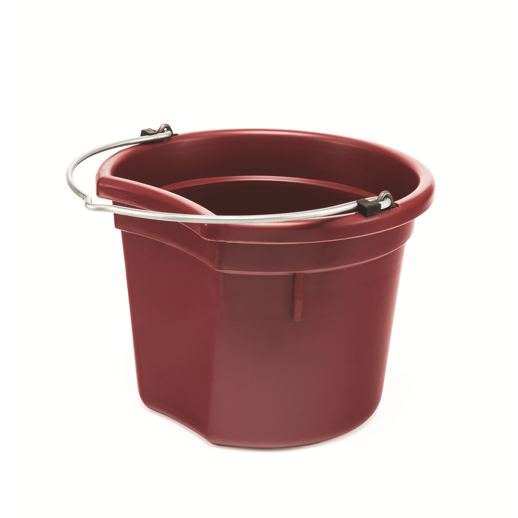 KD-120 20 Qt. Flat Back Bucket | Mane & Tail Saver Feed and Water Bucket